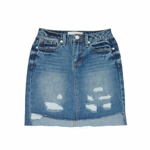 Denim Distressed Skirt